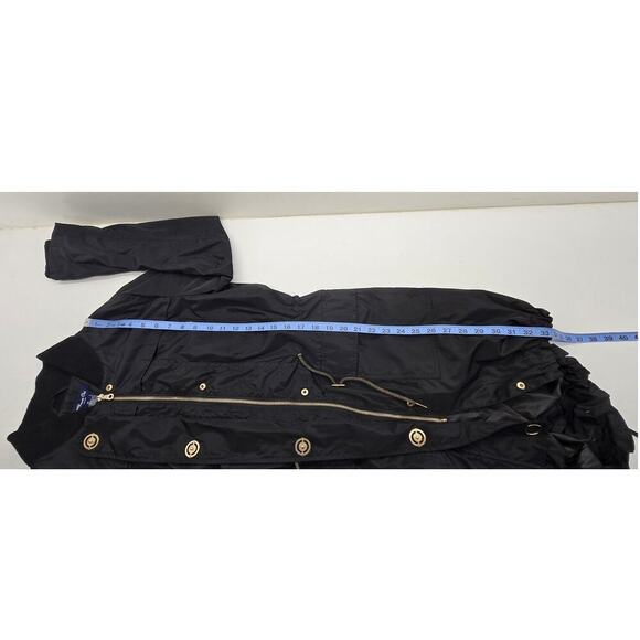 Anna Cai Black Jacket Rain Windbreaker Rib Knit Collar Cuffs MSRP $64 Women's M - Picture 7 of 7